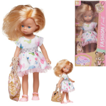 Кукла Junfa 20 см с золотистыми волосами в модной одежде