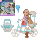 Игровой набор Junfa Кукла 13 см на велосипеде с питомцем 2 вида