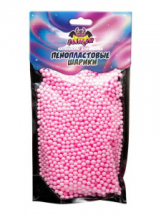 Наполнитель для слайма Slimer "Пенопластовые шарики" 4мм Розовый, пастель ТМ "Slimer"