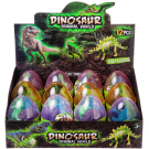 Фигурка Junfa в яйце Динозавр+скелет динозавра 8,5см светятся в темноте в дисплее, 6 видов в ассорт, 12 шт в дисплее