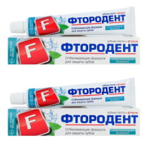 Зубная паста СВОБОДА Фтородент, отбеливающая формула, 62г 2 шт