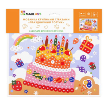 Набор для творчества Maxi Art Мозаика крупными стразами Праздничный Тортик