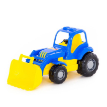 Машинка ПОЛЕСЬЕ Трактор погрузчик Крепыш, сине-желтый 28 см