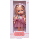 Кукла Junfa 16см Малышка-милашка в платье с верхом с цветочном принтом и ярко-розовым низом