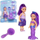 Кукла Abtoys Морская принцесса 14 см трансформируется в русалочку с игровыми предметами 3 вида