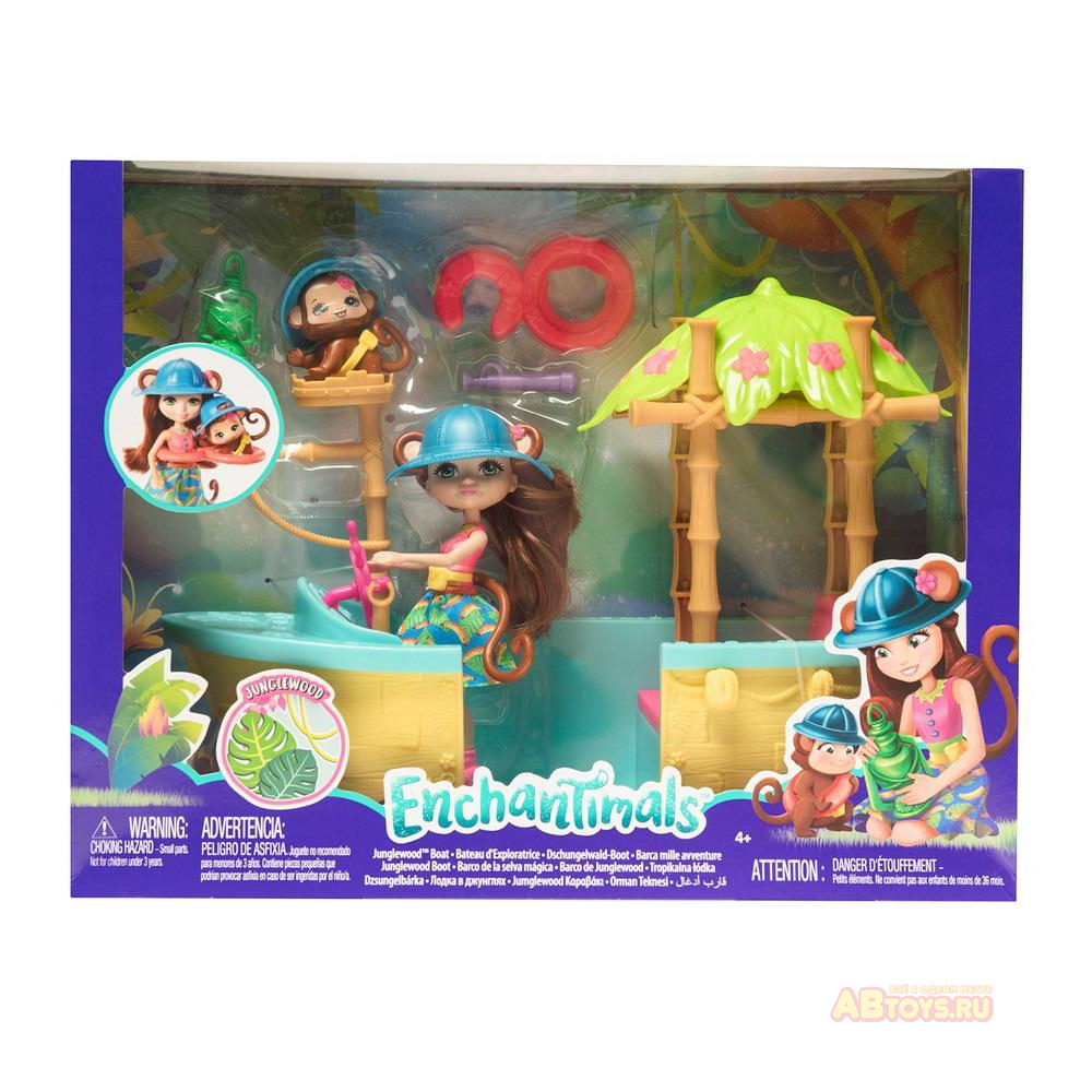 Игровой набор Mattel Enchantimals Джунгли-лодка