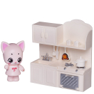 Игровой набор ABtoys Уютный дом Домик для кошки малый. Кухня (гарнитур и другие игровые предметы)