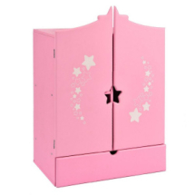 Мебель для куклы MEGA Toys Diamond star Шкаф с дизайнерским звёздным принтом розовый