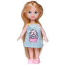 Игровой набор Junfa Кукла 12 см в голубом платье в ванной комнате