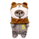 Мягкая игрушка BUDI BASA Кот Басик BABY в шапке "Медвежонок" 20 см