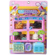 Набор игровой Junfa Зоомагазин, 4 кошки и игровые предметы