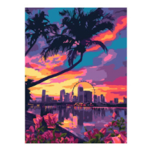 Набор для творчества LORI Картина по номерам на картоне Лето в Майами 28,5*38 см