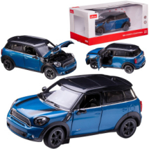 Машина металлическая 1:24MINI Cooper S Countryman(R60) , цвет синий, двери и капот открываются