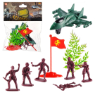 Игровой набор Abtoys Боевая сила 9 предметов (самолет, солдатики, аксессуары)