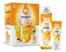 Набор подарочный YES Immunity Гель для душа Витамин С, 250 мл + Крем для рук Витамин С, 75 мл