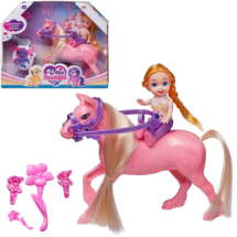 Игровой набор Abtoys Моя лошадка Розовая лошадка и девочка-наездница
