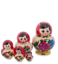 Матрешка Семеновская круглая, 5 кукол, 12,5 см