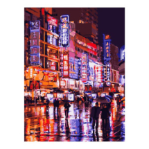 Набор для творчества LORI Картина по номерам на картоне Ночной дождь 40*50 см