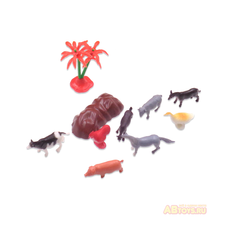 Игровой набор ABtoys Фигурки домашних животных "В мире животных" 10 предметов