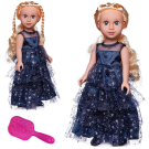Кукла Junfa Ardana Baby в синем cо звездами длинном платье 45 см