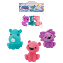 Набор резиновых игрушек для ванной Abtoys Веселое купание 3 предмета (львенок,медвежонок, носорог)