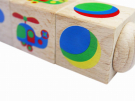 Кубики деревянные на оси Цвет (3 кубика)