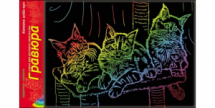 Набор для творчества Гравюра "Котята мейн-кун", радуга А4