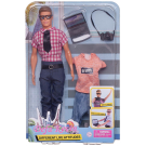 Игровой набор Кукла Defa Kevin На работе в бело-розовой рубашке и брюках, co сменным комплектом одежды и игровыми предметами, 30 см