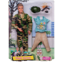 Игровой набор Кукла Defa Kevin Военный, дополнительный комплект одежды (бирюзовая футболка и бежевые бриджы джинсы), 30 см