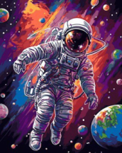 Набор для творчества LORI Картина по номерам холст на подрамнике Космонавт 40*50см