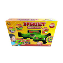 Игровой набор ABtoys Арбалет со стрелами на присосках зеленый, в наборе 3 стрелы, мишень и держатель для стрел