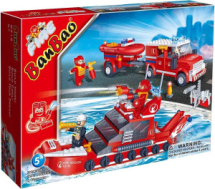Конструктор "Пожарная команда-катер и джип" 392 детали Banbao (Банбао)