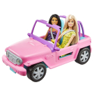 Кукла Mattel Barbie с подругой на розовом джипе