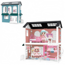 Игровой набор ABtoys Модульный домик (собери сам), 4 секции. Мини-куколки в спальне и гардеробной комнате, в наборе с аксессуарами