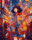 Набор для творчества LORI Картина по номерам холст на подрамнике Японский переулок 40*50см