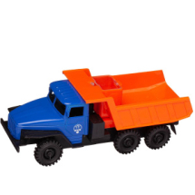 Машинка коллекционная АвтоДром Самосвал инерционный синий/оранжевый 18 см