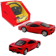 Машина р/у 1:18 Ferrari 458 Italia, с пультом управления в виде руля, 2 цвета, работает на 3 АА батарейках