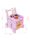 Набор мебели для кукол MEGA Toys Кухня детская. Тележка-каталка кухня с посудой Гриль Мастер для девочек розовая
